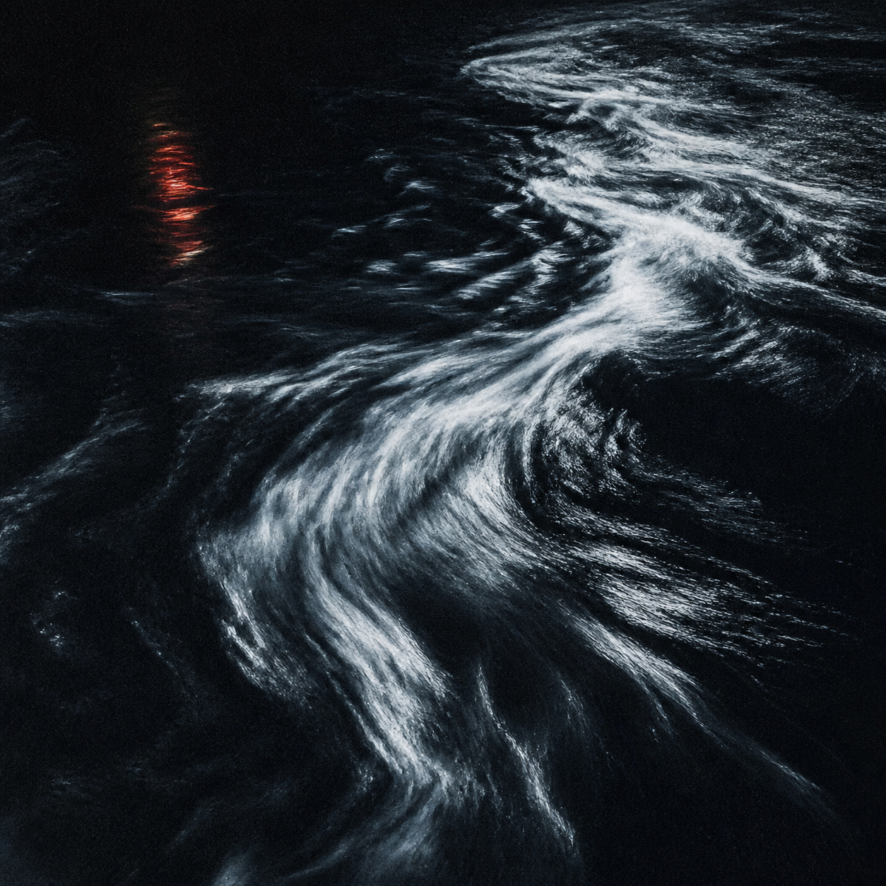 Night Current cover: a silver current in dark water